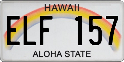 HI license plate ELF157