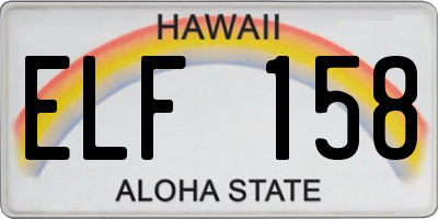 HI license plate ELF158