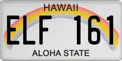 HI license plate ELF161