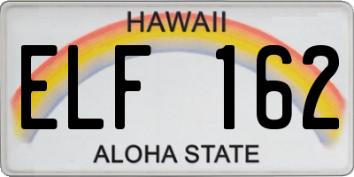 HI license plate ELF162