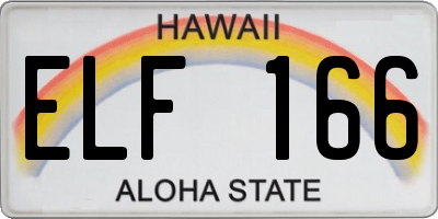 HI license plate ELF166