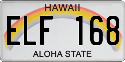 HI license plate ELF168