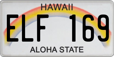 HI license plate ELF169