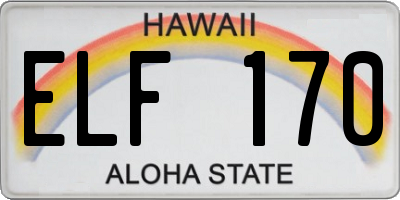 HI license plate ELF170