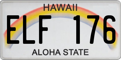 HI license plate ELF176