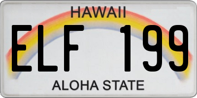 HI license plate ELF199