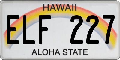 HI license plate ELF227