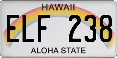 HI license plate ELF238