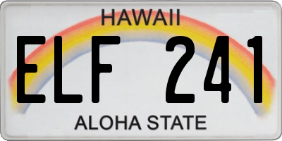 HI license plate ELF241