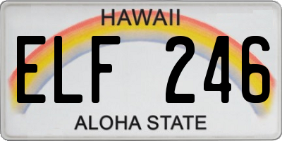 HI license plate ELF246