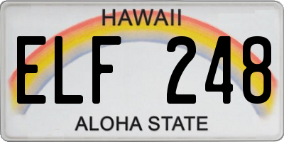 HI license plate ELF248