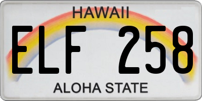 HI license plate ELF258