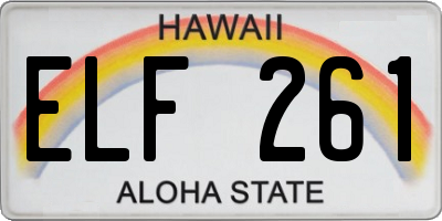 HI license plate ELF261