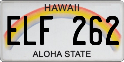 HI license plate ELF262