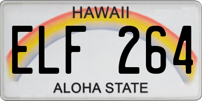 HI license plate ELF264