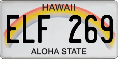 HI license plate ELF269