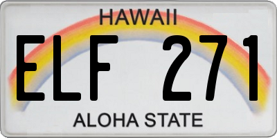 HI license plate ELF271