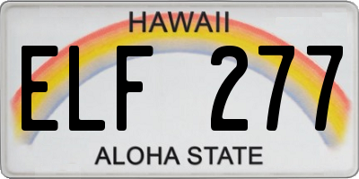 HI license plate ELF277