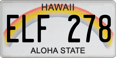 HI license plate ELF278