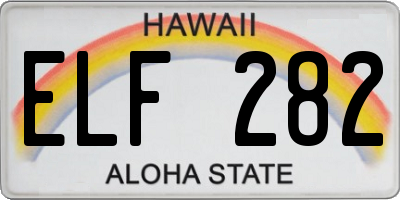 HI license plate ELF282