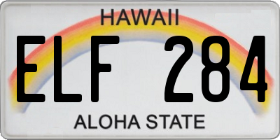 HI license plate ELF284