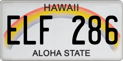HI license plate ELF286