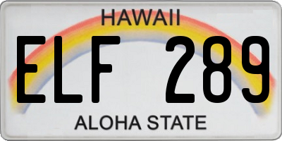 HI license plate ELF289