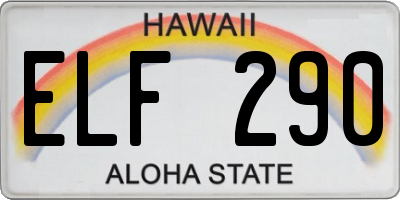 HI license plate ELF290