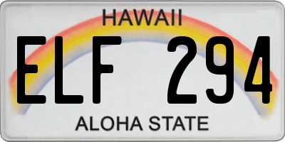HI license plate ELF294
