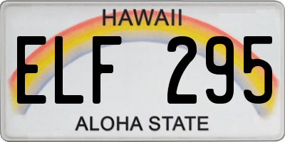 HI license plate ELF295
