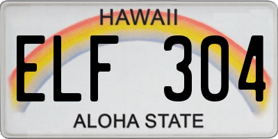 HI license plate ELF304