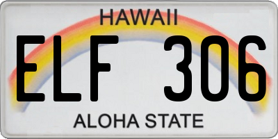 HI license plate ELF306