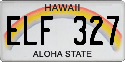 HI license plate ELF327