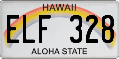 HI license plate ELF328