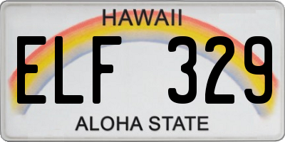 HI license plate ELF329