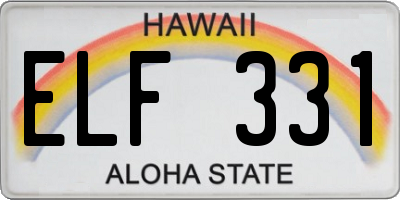 HI license plate ELF331