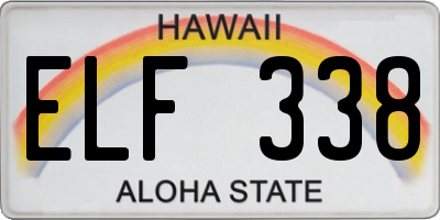 HI license plate ELF338