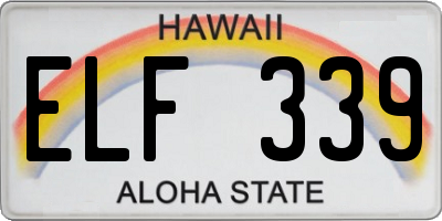 HI license plate ELF339