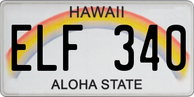 HI license plate ELF340