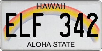 HI license plate ELF342