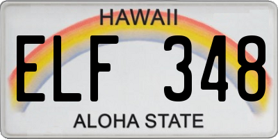 HI license plate ELF348