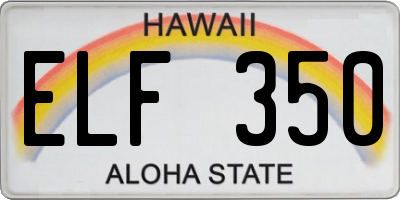 HI license plate ELF350