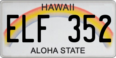 HI license plate ELF352