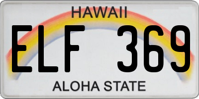HI license plate ELF369