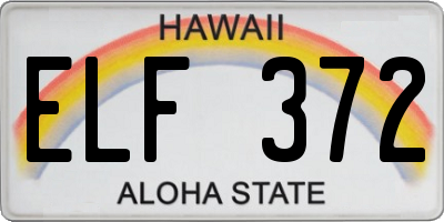 HI license plate ELF372