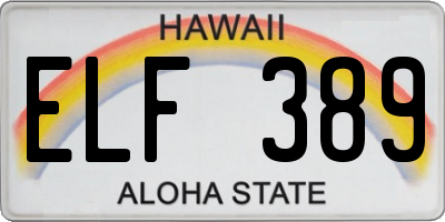 HI license plate ELF389