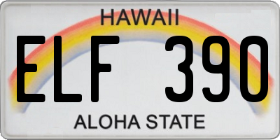 HI license plate ELF390