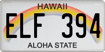 HI license plate ELF394