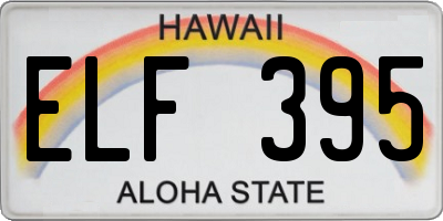 HI license plate ELF395