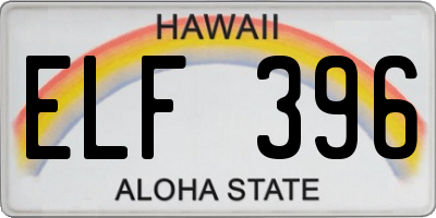 HI license plate ELF396